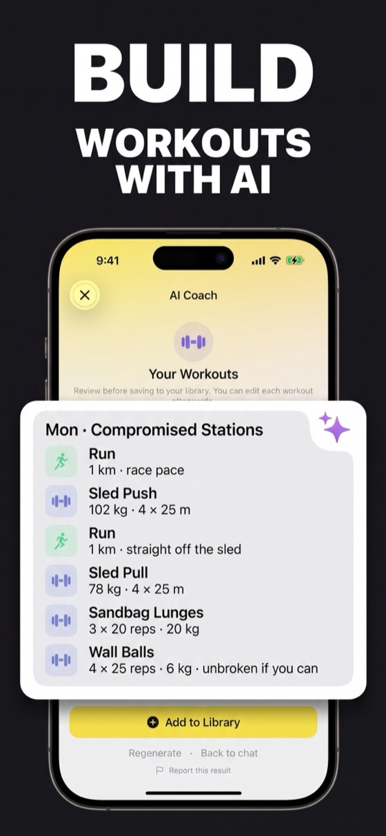 The AI coach building a compromised stations workout